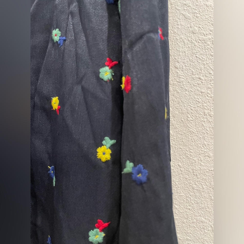 NWT Tuckernuck Navy Mini Dress with Floral Embroidery Button Up - Picture 9 of 10